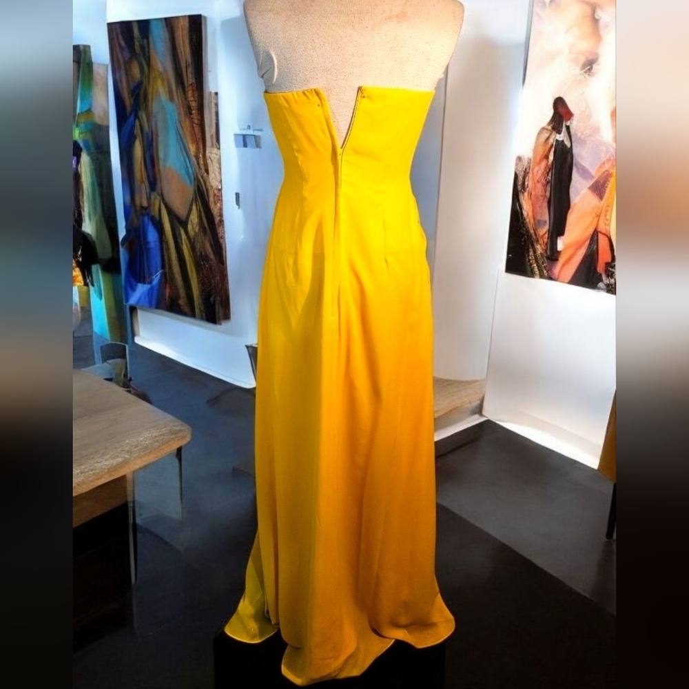 Source Unknown Strapless Yellow Gown - Picture 4 of 7